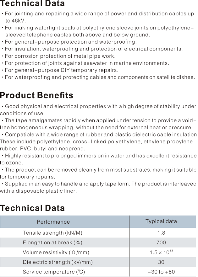 PIB SELF-AMALGAMATING TAPE