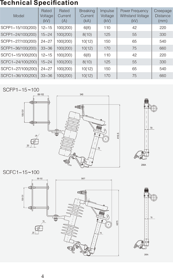 SCFP1 SCFPC1 Series Fuse Cutout